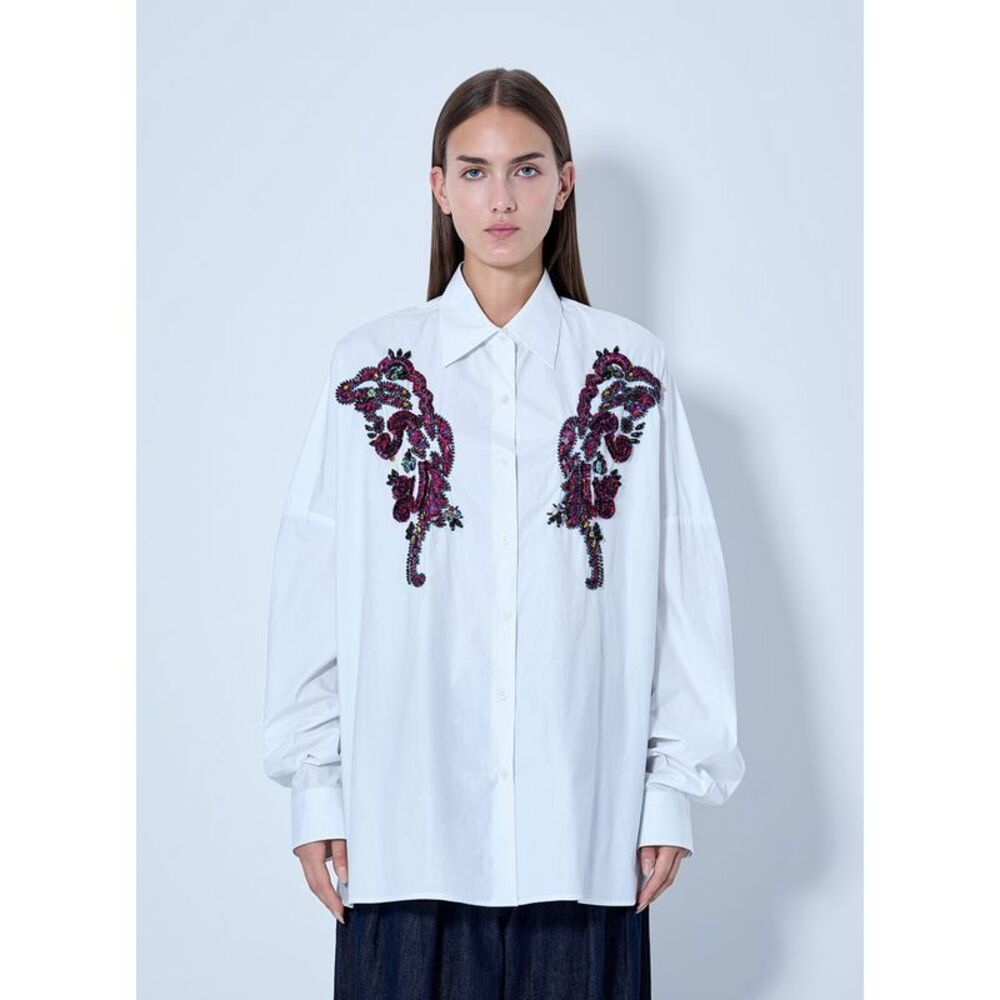 Dries Van Noten Women Embroidered Casia Oversized Shirt